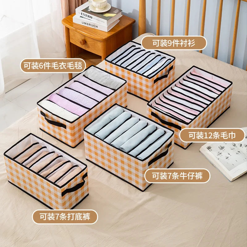 Foldable Wardrobe Closet Bedroom Storage Clothes Sock Bra Pants Organizer Underwear Box Stackable Drawers For Cabinet Save Space