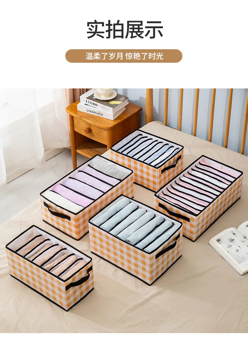 Foldable Wardrobe Closet Bedroom Storage Clothes Sock Bra Pants Organizer Underwear Box Stackable Drawers For Cabinet Save Space