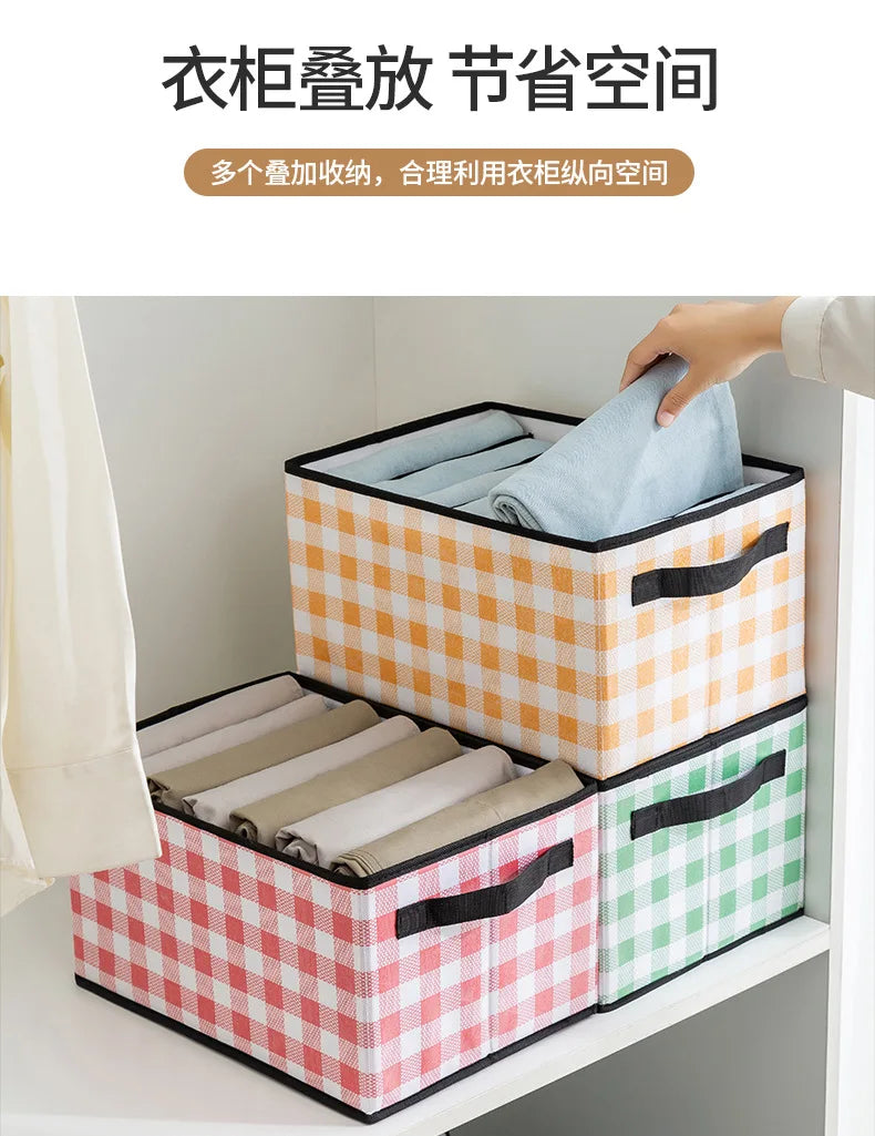 Foldable Wardrobe Closet Bedroom Storage Clothes Sock Bra Pants Organizer Underwear Box Stackable Drawers For Cabinet Save Space
