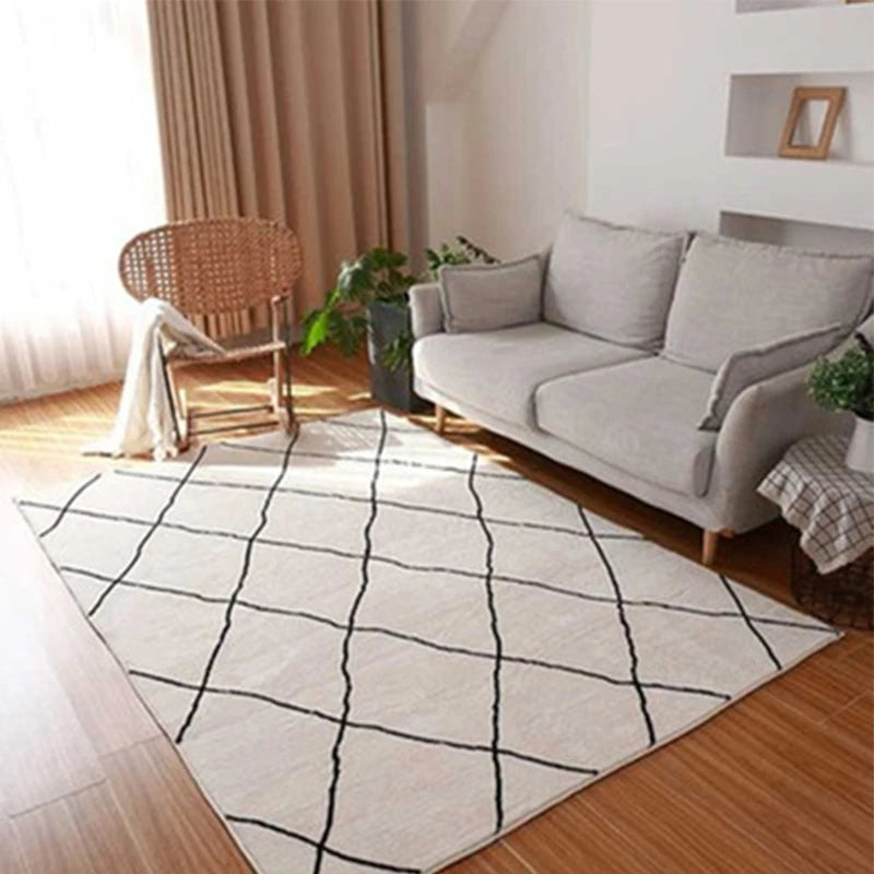 Morocan rug Tapis Salon 200X300 Black White Fluffy Carpet Rug For Kids Bedroom Bedside Carpet Living Room Square Sofa Table Rug