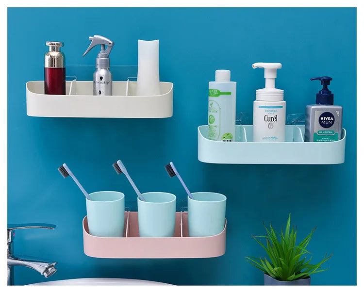 1PCS Double-sided Adhesive Wall Hook Wall Hook Hanger Strong Transparent Suction Cup Wall Storage Shelf for Kitchen Bathroom