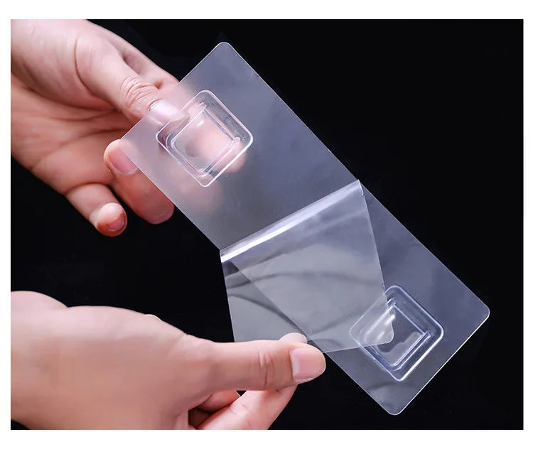 1PCS Double-sided Adhesive Wall Hook Wall Hook Hanger Strong Transparent Suction Cup Wall Storage Shelf for Kitchen Bathroom