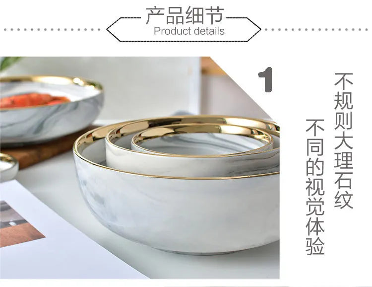 6 People eat marble ceramic dinner dishes and plates sets dinnerware sets tableware посуда набор посуды на 6 персон посуда