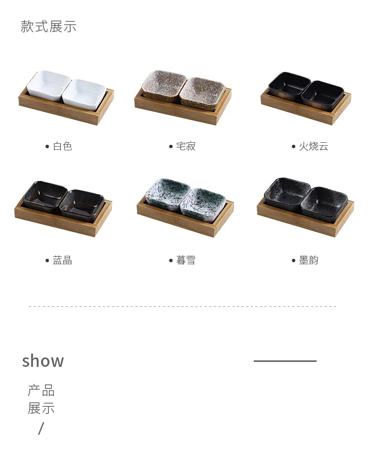Creative Ceramic Grid Fruit Snack Plates Set For Food Japanese INS Tableware With Tray Serving Dishes Home Fruit Bowl Snack Tray
