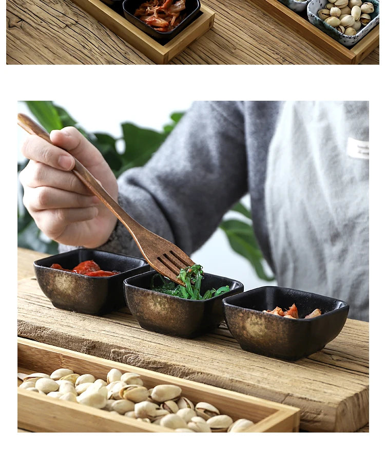 Creative Ceramic Grid Fruit Snack Plates Set For Food Japanese INS Tableware With Tray Serving Dishes Home Fruit Bowl Snack Tray