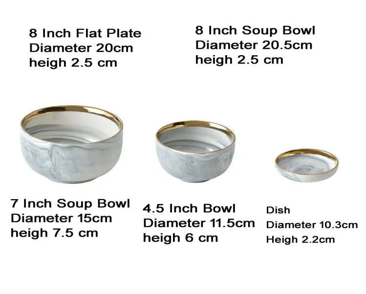 6 People eat marble ceramic dinner dishes and plates sets dinnerware sets tableware посуда набор посуды на 6 персон посуда