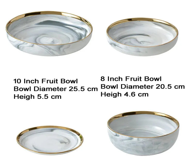 6 People eat marble ceramic dinner dishes and plates sets dinnerware sets tableware посуда набор посуды на 6 персон посуда