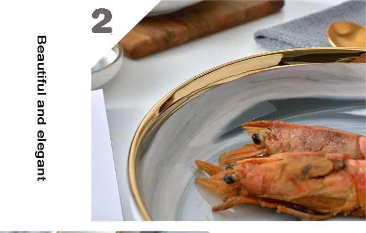 6 People eat marble ceramic dinner dishes and plates sets dinnerware sets tableware посуда набор посуды на 6 персон посуда