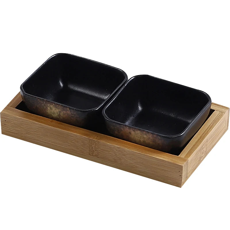 Creative Ceramic Grid Fruit Snack Plates Set For Food Japanese INS Tableware With Tray Serving Dishes Home Fruit Bowl Snack Tray