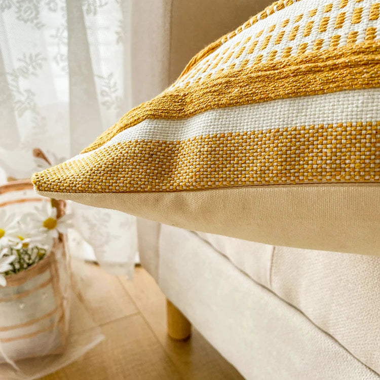Home Decor Cushion Cover Throw Pillow Cover Yellow Grey Coffee Pink Boho Style Tassels for Living Room Bed Room 45x45cm/30x50cm