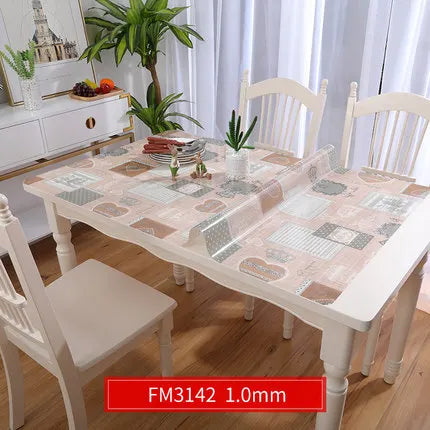 Hot Sale Black Flower Branch PVC Table Mat For Kitchen Dining Table 1.0mm Thick Oilproof Table Covers Protector Desk