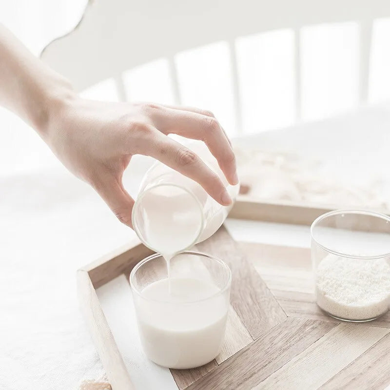 400/550ml Bedside Cold Kettle Glass Cup Set Heat-resistant Water Jug Milk Juice Cup Bedroom Nightstand Glass Mouthwash Bottle