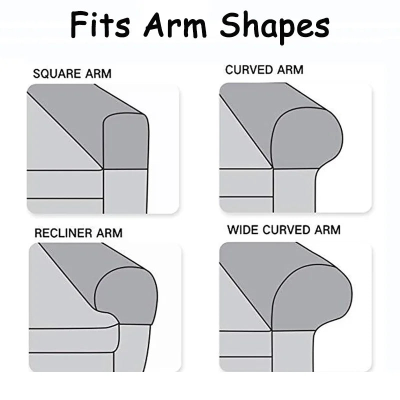 1 Pair Sofa Armrest Covers Velvet Elastic Chair Arm Covers Armrest Protectors for Living Room Included 10 pins to keep covers