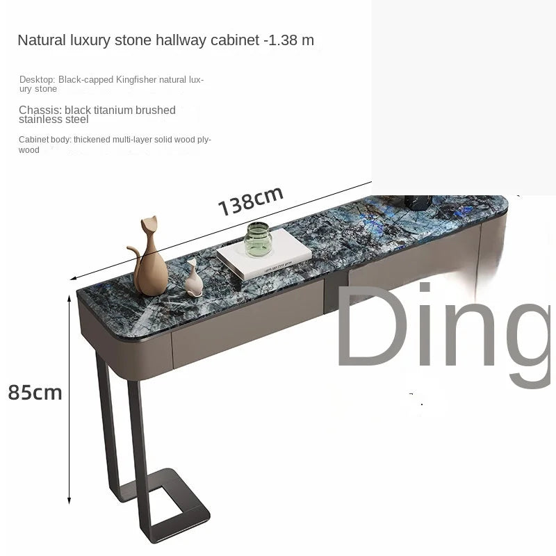 Light Luxury Console Tables Simple Modern Living Room Entrance Side View Table High-End Natural Marble Entrance Cabinet