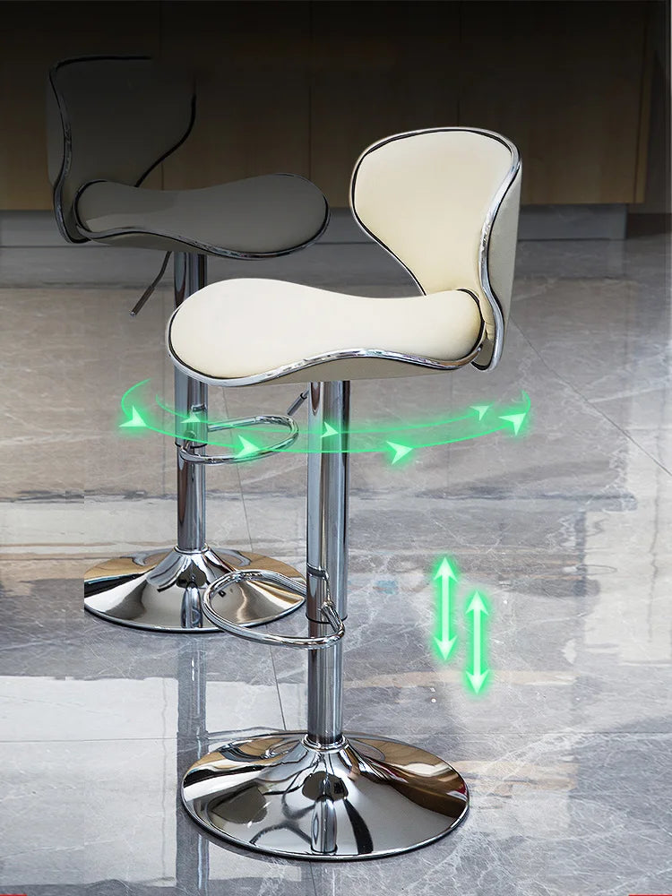 Bar Furniture High Stools Kitchen Adjustable Lift Backrest Bar Chair Swivel Nordic Bar Counter Sofa Chairs Bar Banks Dining Seat