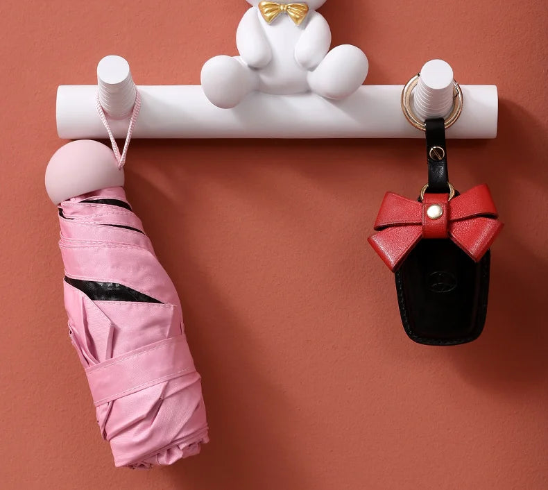 Cartoon Bear Hook Porch Key Hook Clothes Rack Wall Coat Keychain Bathroom Accessories Holder Hook Hat Clothes Display Stands