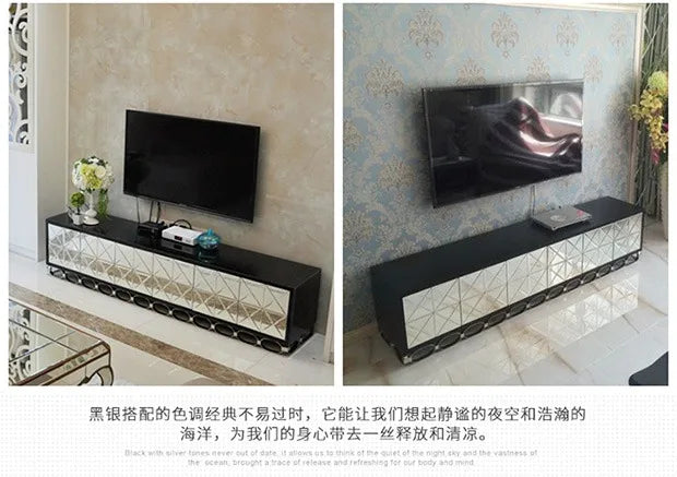 Creative fashion mirror TV cabinet Glass TV cabinet simple neo-classical post-modern mirror furniture
