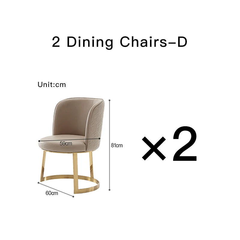 Luxury White Marble Dining Table And Chair Combination Rectangular Household Italian Type Large Concise Mesa Modern Furniture