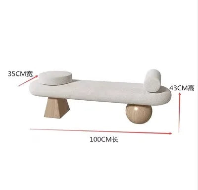 Nordic Solid Wood Shoe Stool Creative Wool Sofa Doorway Senior Sense Cloakroom Living Room Porch Household Fitting Rest Bench