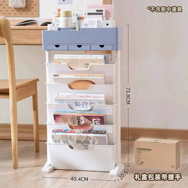 Classroom Desk Storage Shelf Sub-study Movable Large-capacity Bookshelf Children's Room Book Storage Artifact
