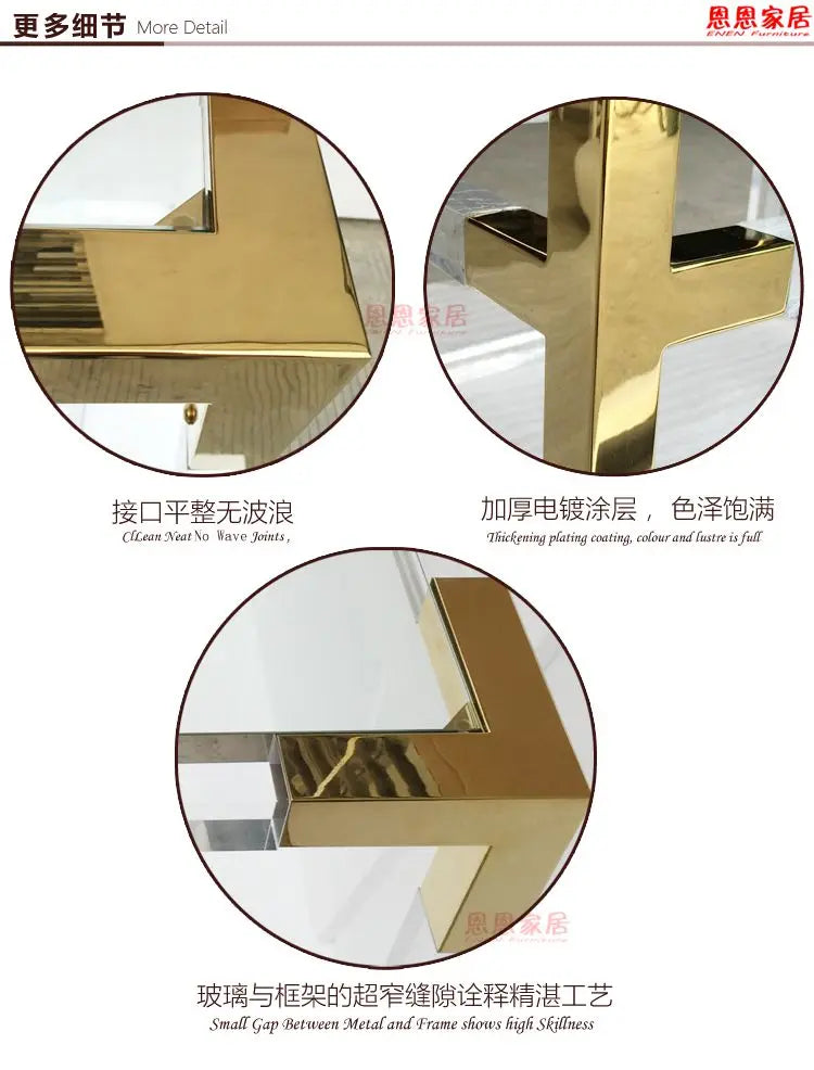 Fresh Four-Leaf Clover Tea Table Tear Drop Coffee Table Brushed Bronze Craft Adler Shaped Sofa Side Table