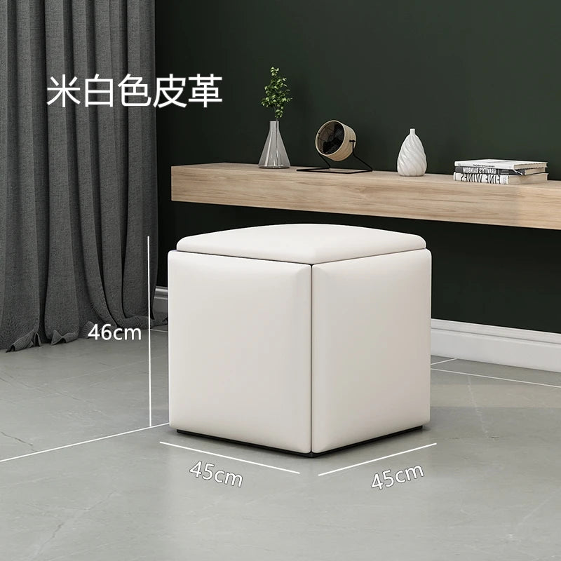 Nordic Furniture 5 In 1 Sofa Soft Stool Cube Storage Folding Shoe Bench Coffee Table Chairs For Kitchen Living Room Stools