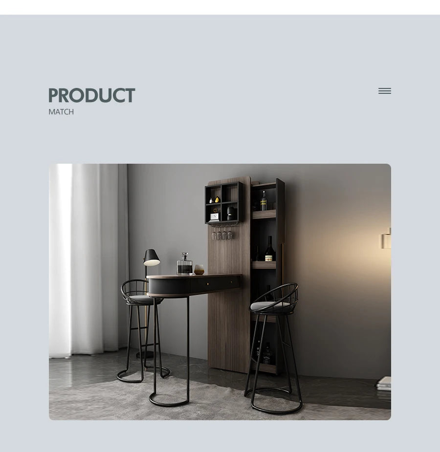 Pqf Retractable Bar Table against the Wall Family Living Room Partition Integrated