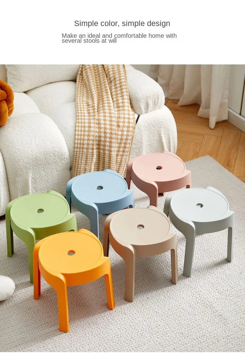 Dining Chairs Thickening Backrest Nordic Chair Plastic Stool Rotundity Stackable Modern Furniture Nordic Chair