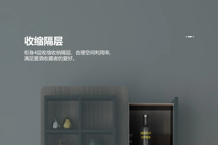 Pqf Retractable Bar Table against the Wall Family Living Room Partition Integrated