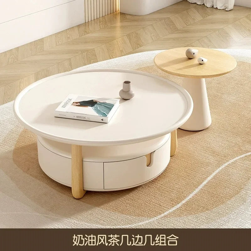 Cream style floor-to-ceiling modern simple living room home small apartment French coffee table combination