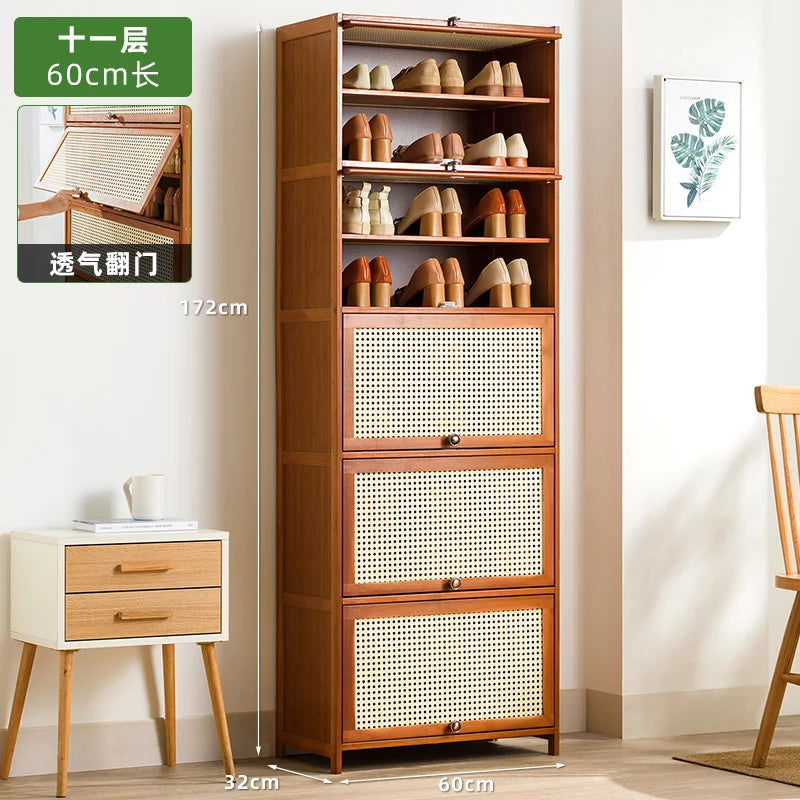 Wooden Horse Man Shoe Rack Shoe Cabinet Home Door outside Simple Storage Dormitory Economical Indoor Beautiful Bedroom Dustproof