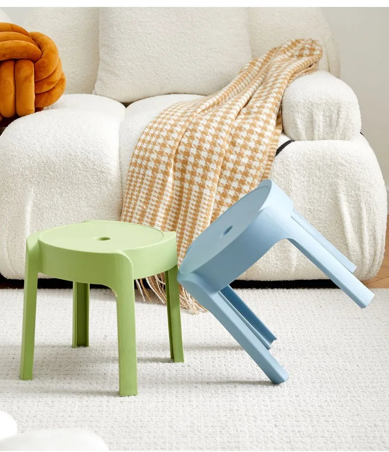 Dining Chairs Thickening Backrest Nordic Chair Plastic Stool Rotundity Stackable Modern Furniture Nordic Chair