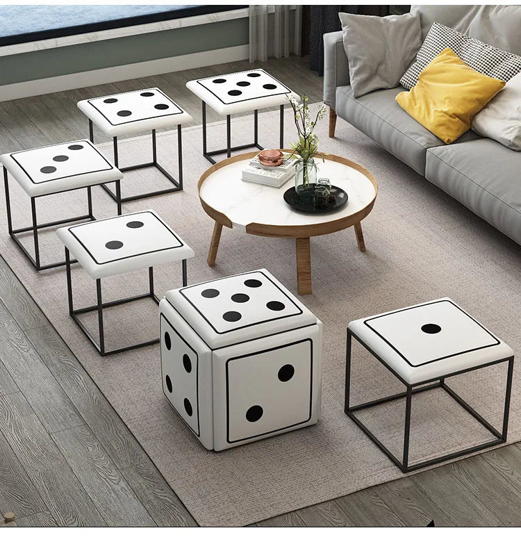 Nordic Furniture 5 In 1 Sofa Soft Stool Cube Storage Folding Shoe Bench Coffee Table Chairs For Kitchen Living Room Stools