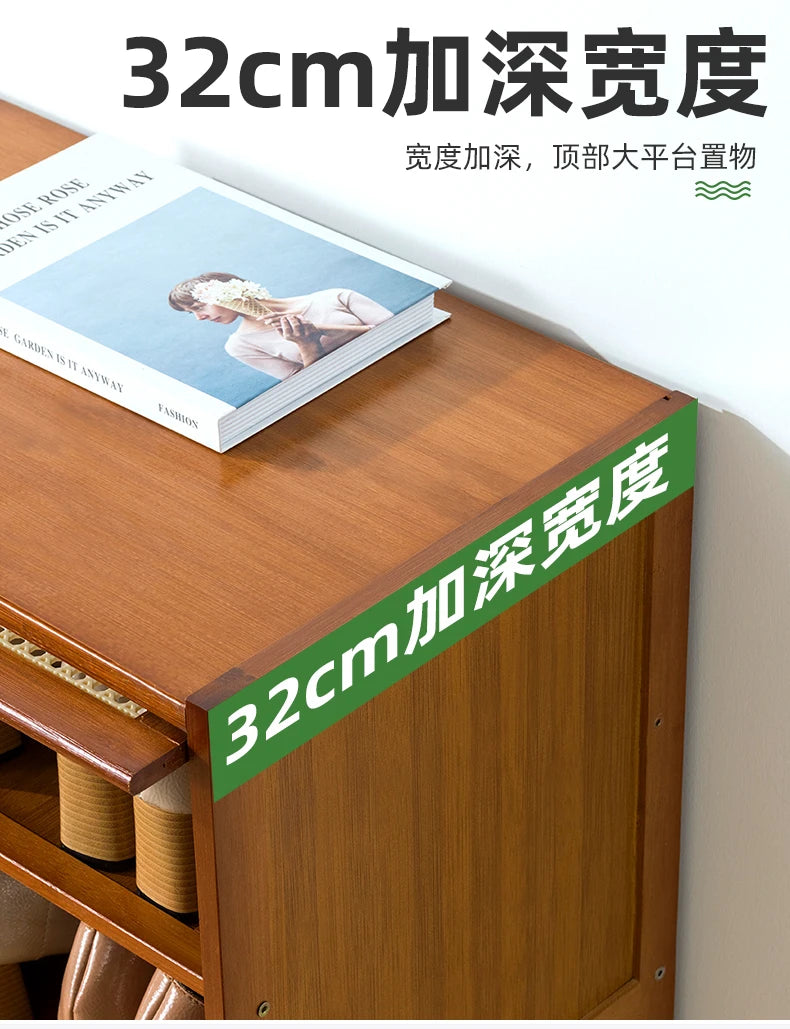 Wooden Horse Man Shoe Rack Shoe Cabinet Home Door outside Simple Storage Dormitory Economical Indoor Beautiful Bedroom Dustproof