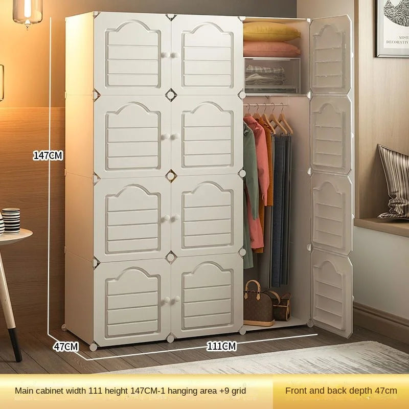 Household Bedroom Dustproof Clothes Cabinets Plastic Collapsible Durable Storage Rack Of Foldable Simplicity Wardrobe Furniture