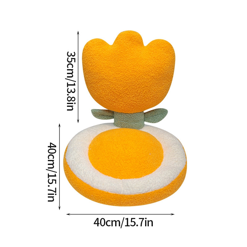 Ins Cute Tulip Sun Flower Seat Back Cushion Living Room Sofa Decorative Throw Pillow Soft Office Chair Cushion Home Decor Pillow