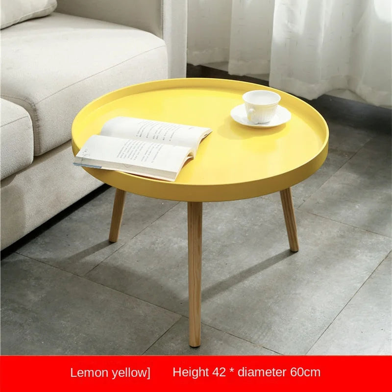 Nordic Furniture Small Coffee Tables Family Modern Balcony Live Room Bedroom Sofa Side Corner Movable Tray Round Table Assembly