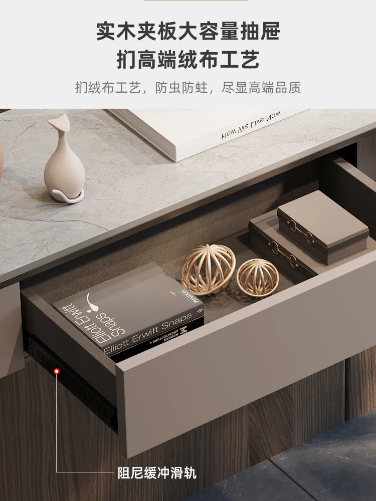 Light Luxury Console Tables Simple Modern Living Room Entrance Side View Table High-End Natural Marble Entrance Cabinet