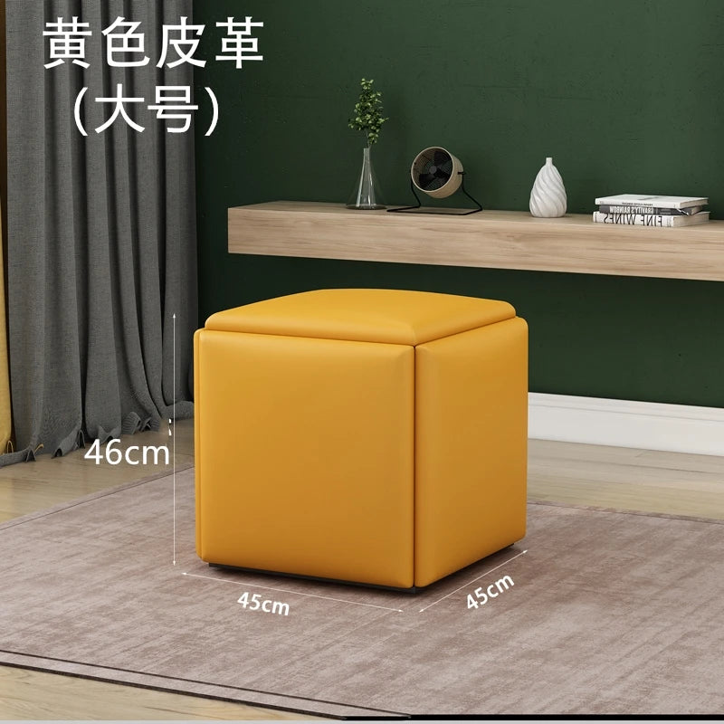 Nordic Furniture 5 In 1 Sofa Soft Stool Cube Storage Folding Shoe Bench Coffee Table Chairs For Kitchen Living Room Stools