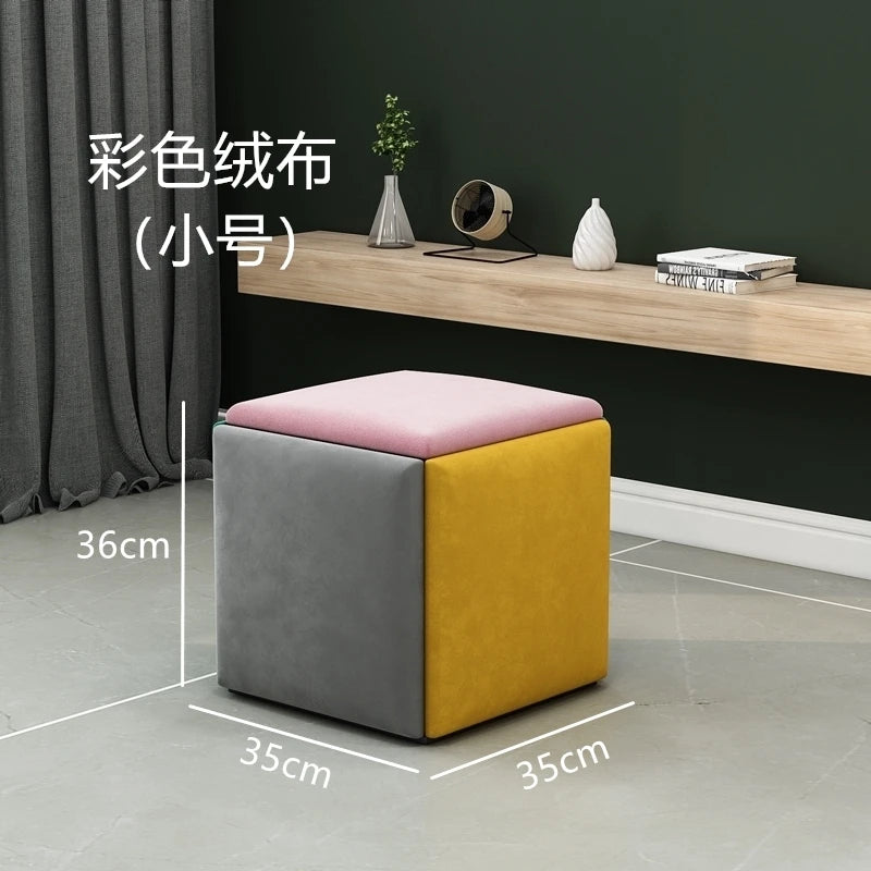Nordic Furniture 5 In 1 Sofa Soft Stool Cube Storage Folding Shoe Bench Coffee Table Chairs For Kitchen Living Room Stools