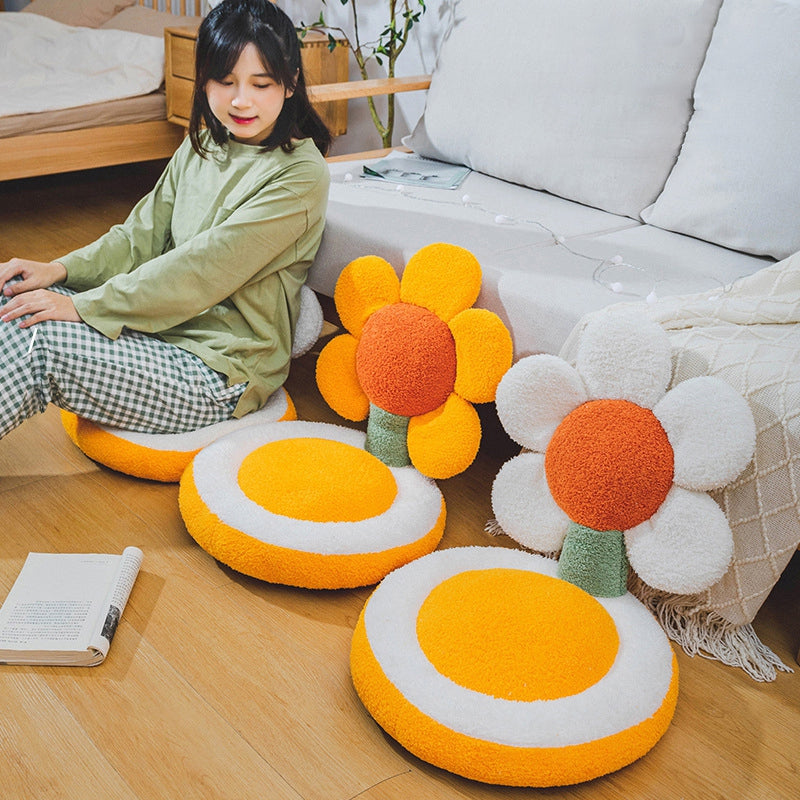 Ins Cute Tulip Sun Flower Seat Back Cushion Living Room Sofa Decorative Throw Pillow Soft Office Chair Cushion Home Decor Pillow