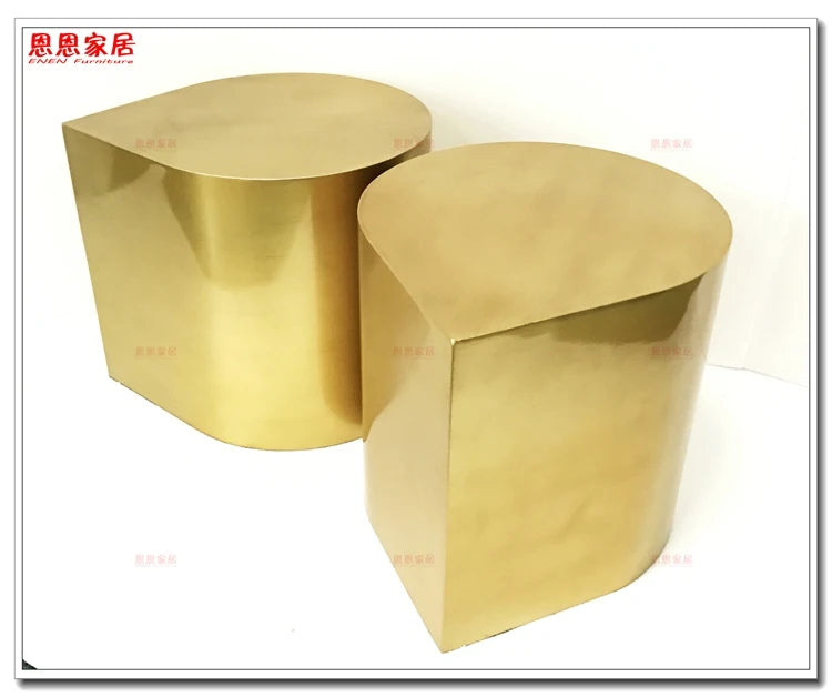 Fresh Four-Leaf Clover Tea Table Tear Drop Coffee Table Brushed Bronze Craft Adler Shaped Sofa Side Table