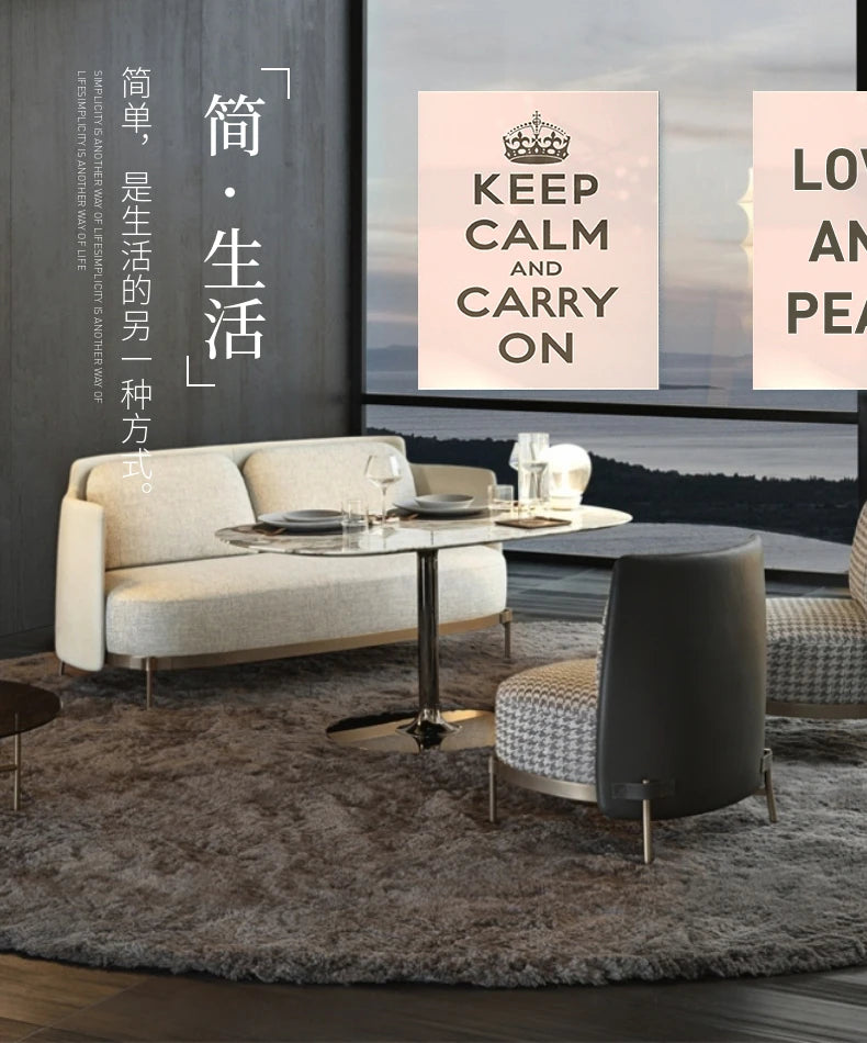 Nordic Single-Seat Sofa Chair Living Room Home Sofa Table and Chair