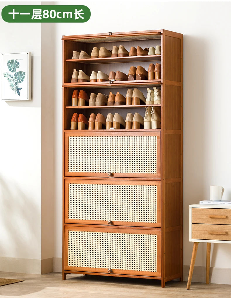 Wooden Horse Man Shoe Rack Shoe Cabinet Home Door outside Simple Storage Dormitory Economical Indoor Beautiful Bedroom Dustproof