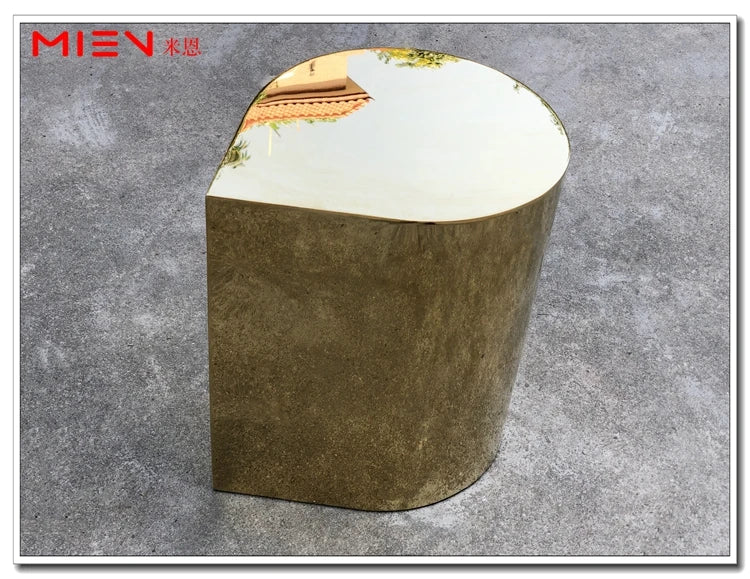 Fresh Four-Leaf Clover Tea Table Tear Drop Coffee Table Brushed Bronze Craft Adler Shaped Sofa Side Table