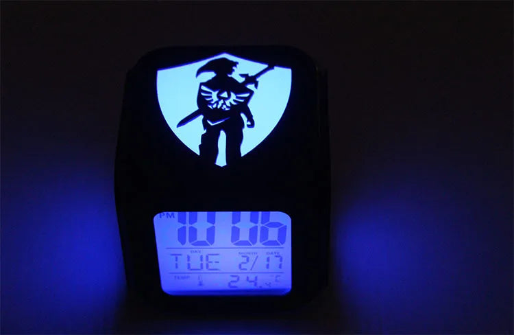 Wood Creative 3D Stereo Little Alarm Clock Led Small Night Lamp Electronic Clock Antair Nightstand Bedroom Student Clock Digital