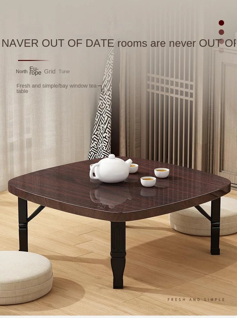 Furniture For Home Folding Household Small Tea Coffee Square Tables Simple Dining Carpet Tatami Bed Desk Balcony Computer Table