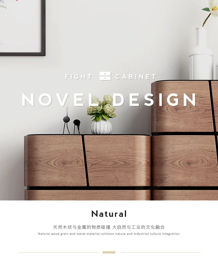 yj Nordic Style Chest of Drawers Modern Minimalist Tempered Glass Fashion Locker Storage Cabinet