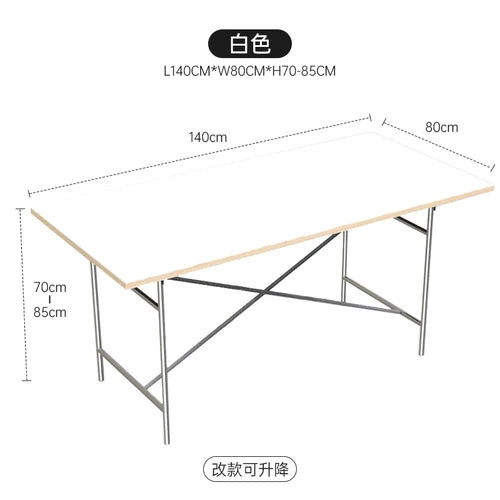 DPstudio vintage simple desk, stainless steel rectangular dining table, blogger, same conference table Bauhaus