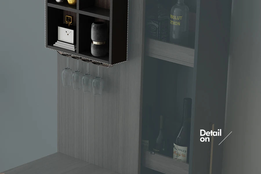 Pqf Retractable Bar Table against the Wall Family Living Room Partition Integrated